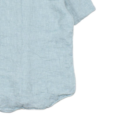 Mens Linen Shirt Slim Fit Short Sleeve Button Up