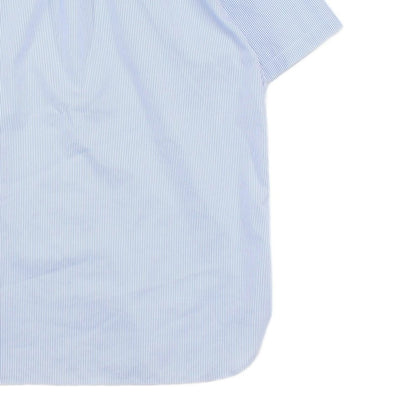 Mens Striped Shirt Short Sleeve Custom Fit Button Up