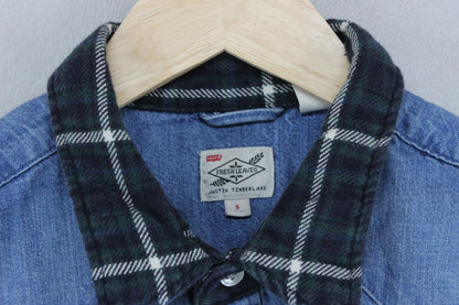 Mens Denim Shirt Slim Fit Western Long Sleeve