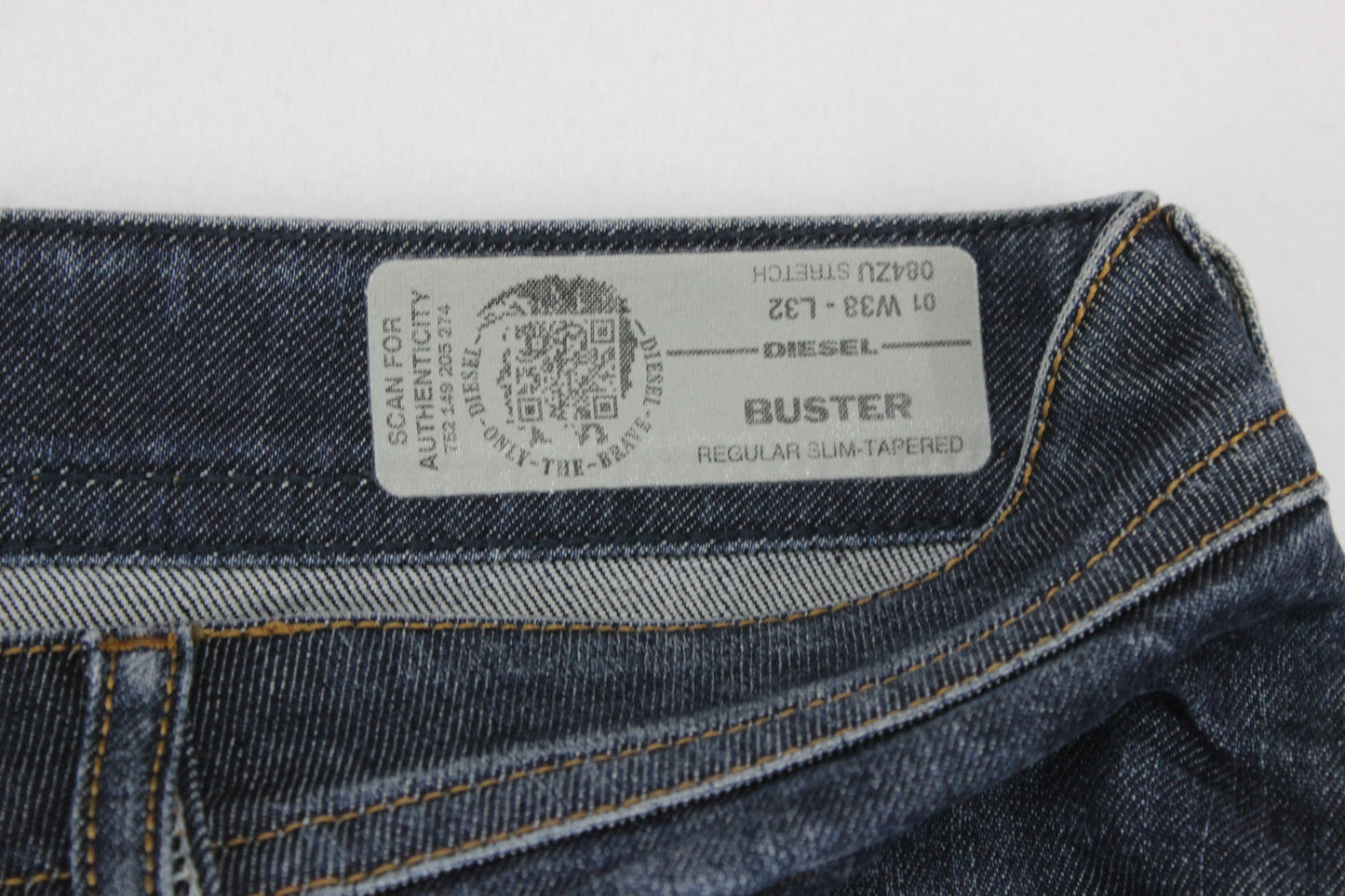 Mens Buster Jeans Regular Slim Tapered Denim