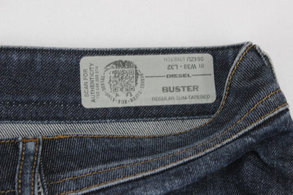 Mens Buster Jeans Regular Slim Tapered Denim