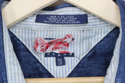Mens Denim Shirt Long Sleeve Cotton