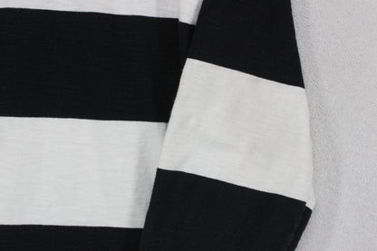 Mens Spell Out Sweatshirt Striped Crew Neck