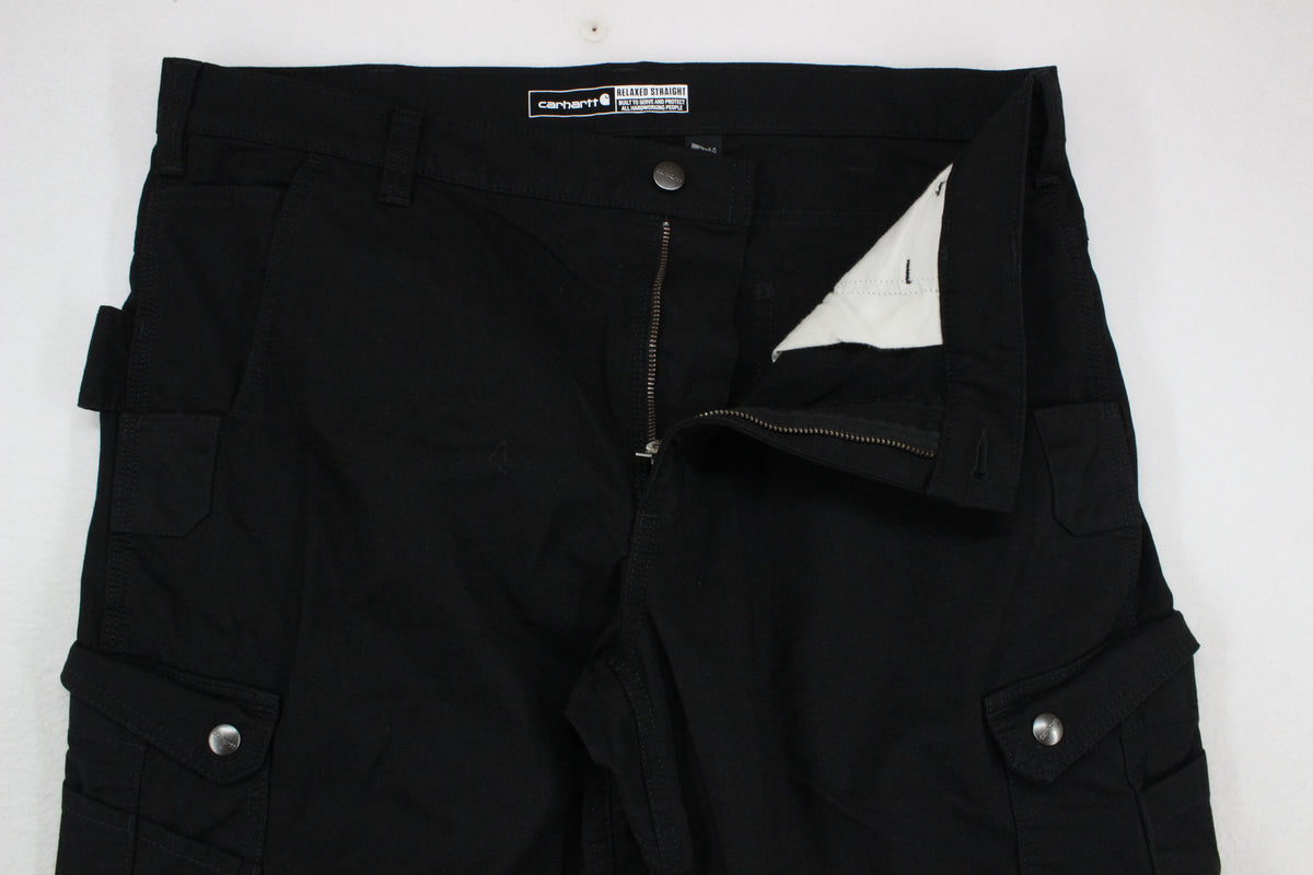 Mens Cargo Trousers Relaxed Straight Utility Workwear
