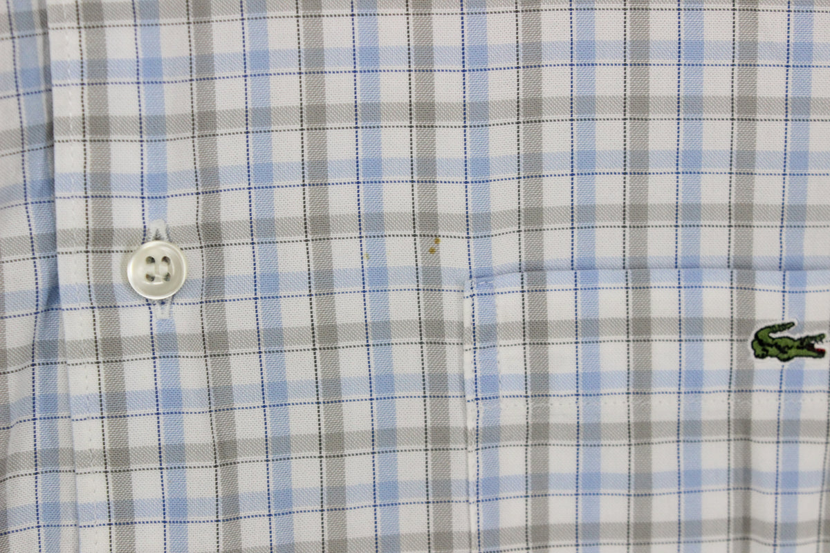 Mens Check Shirt Long Sleeve Button Up Cotton