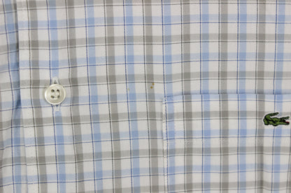Mens Check Shirt Long Sleeve Button Up Cotton
