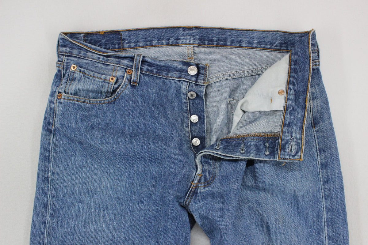 Mens 501 Jeans Classic Fit Straight Leg Denim Cotton