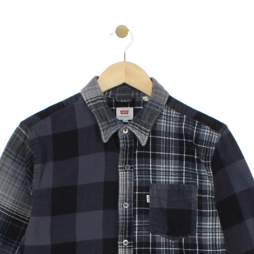 Mens Plaid Shirt Slim Fit Long Sleeve Button Up