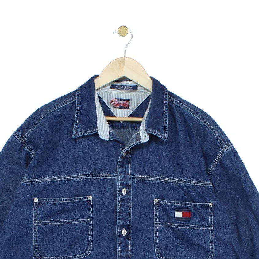 Mens Denim Shirt Long Sleeve Cotton