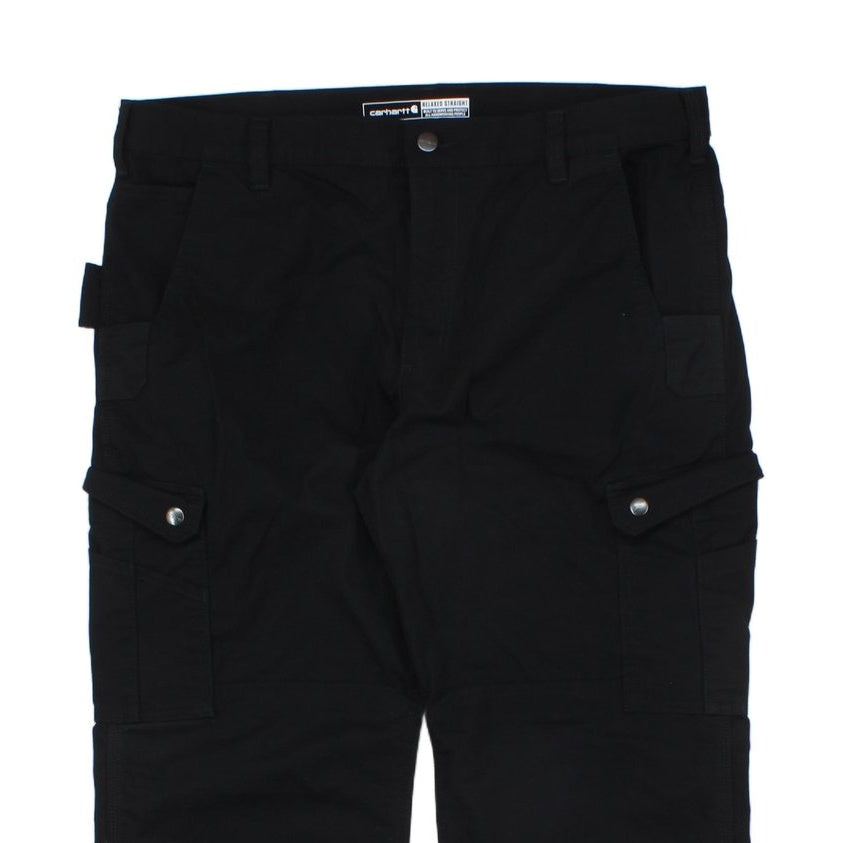 Mens Cargo Trousers Relaxed Straight Utility Workwear