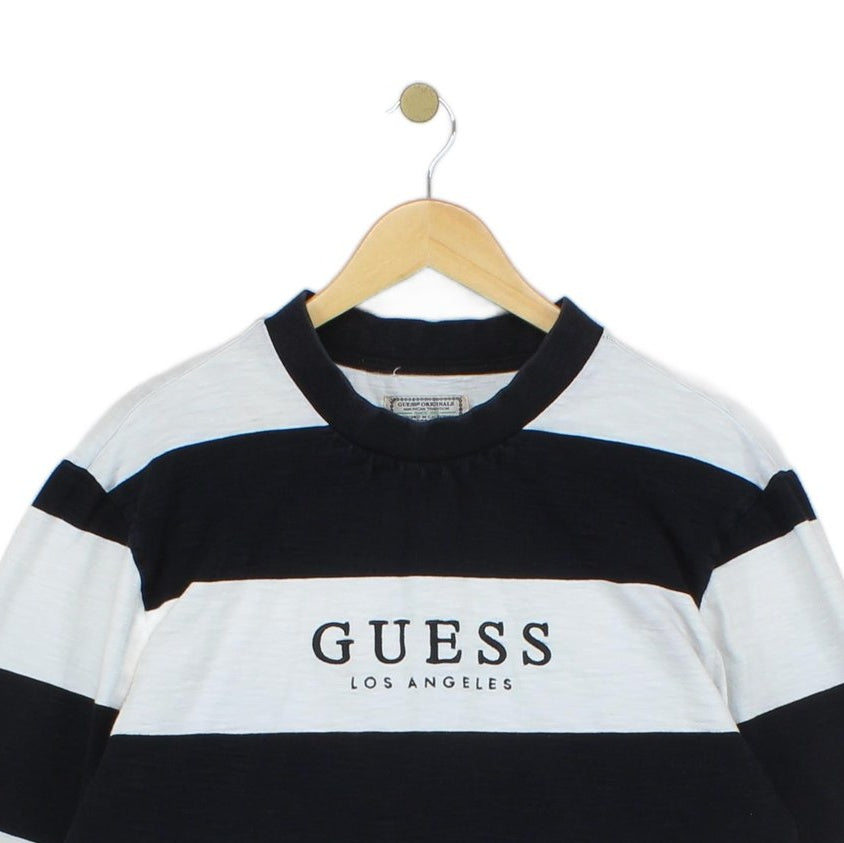 Mens Spell Out Sweatshirt Striped Crew Neck