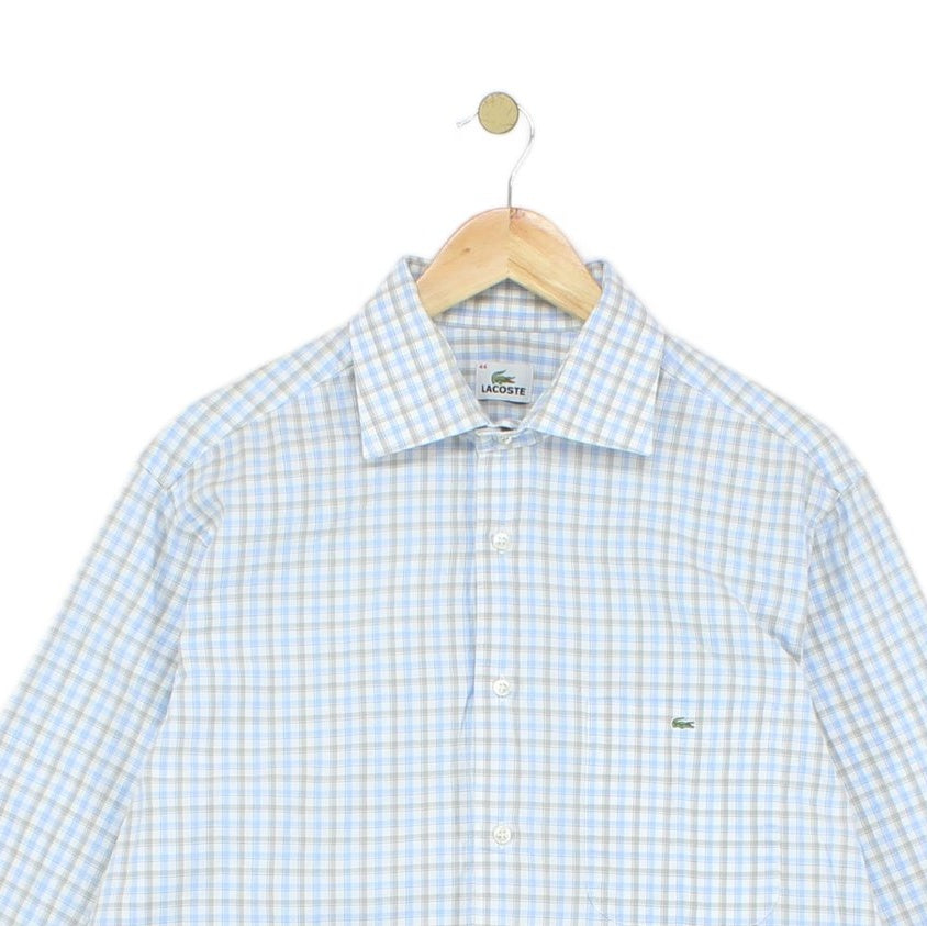 Mens Check Shirt Long Sleeve Button Up Cotton