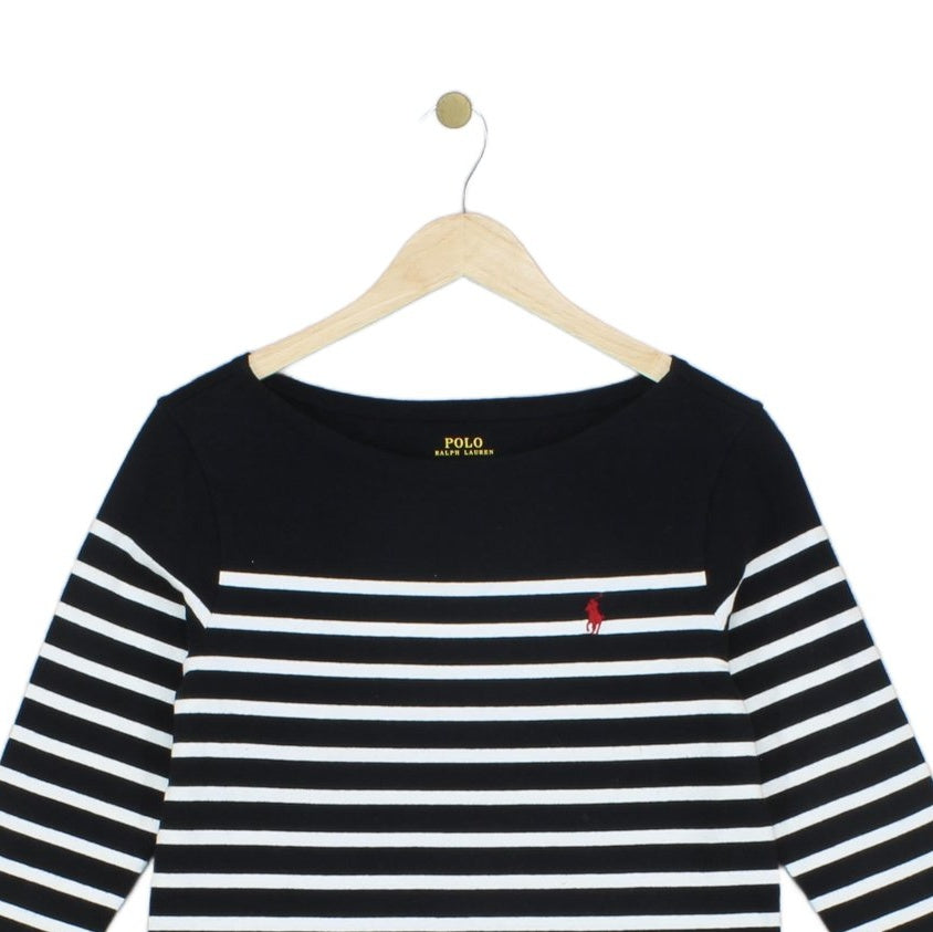 Womens T-Shirt Dress Striped Casual Boatneck Knit