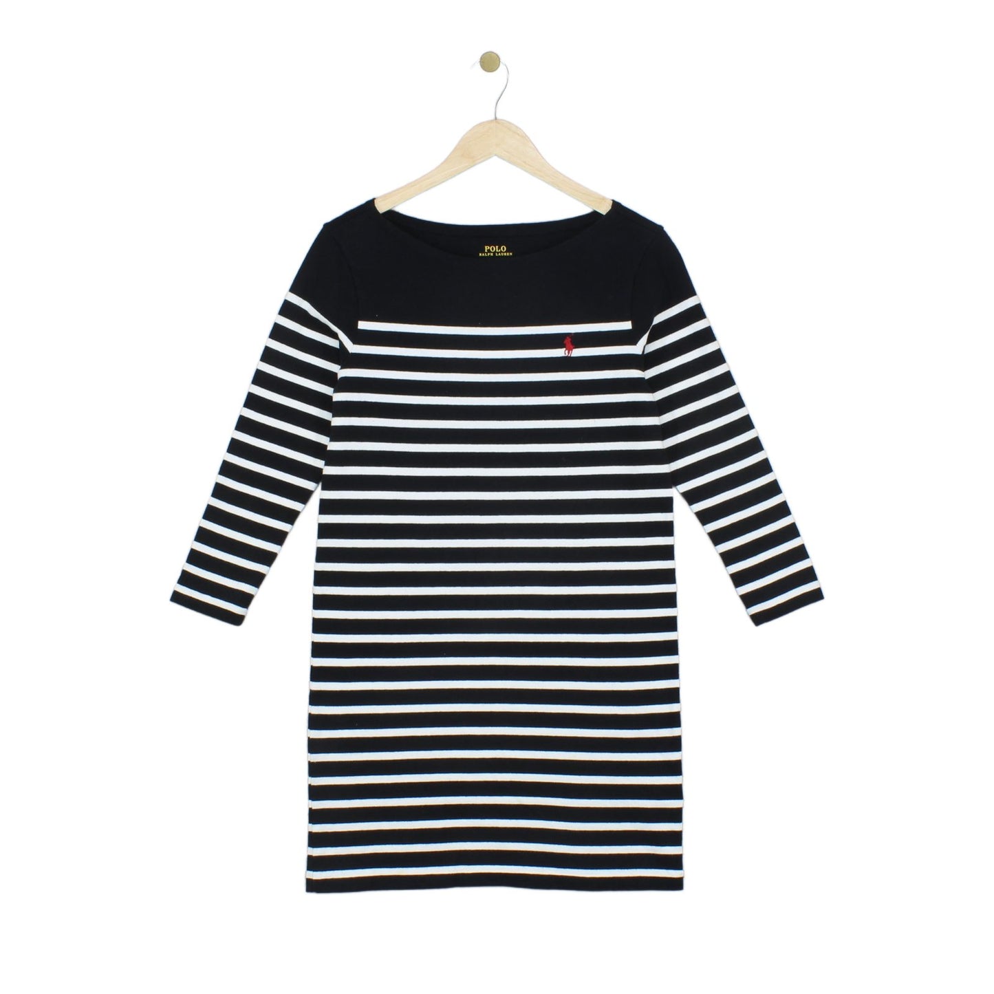 Womens T-Shirt Dress Striped Casual Boatneck Knit