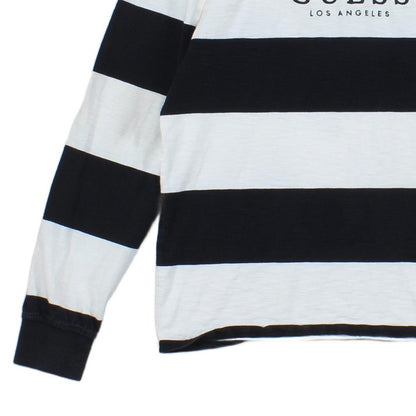 Mens Spell Out Sweatshirt Striped Crew Neck