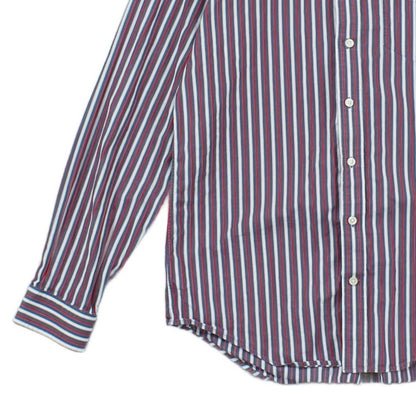 Mens Striped Shirt Button Up Long Sleeve