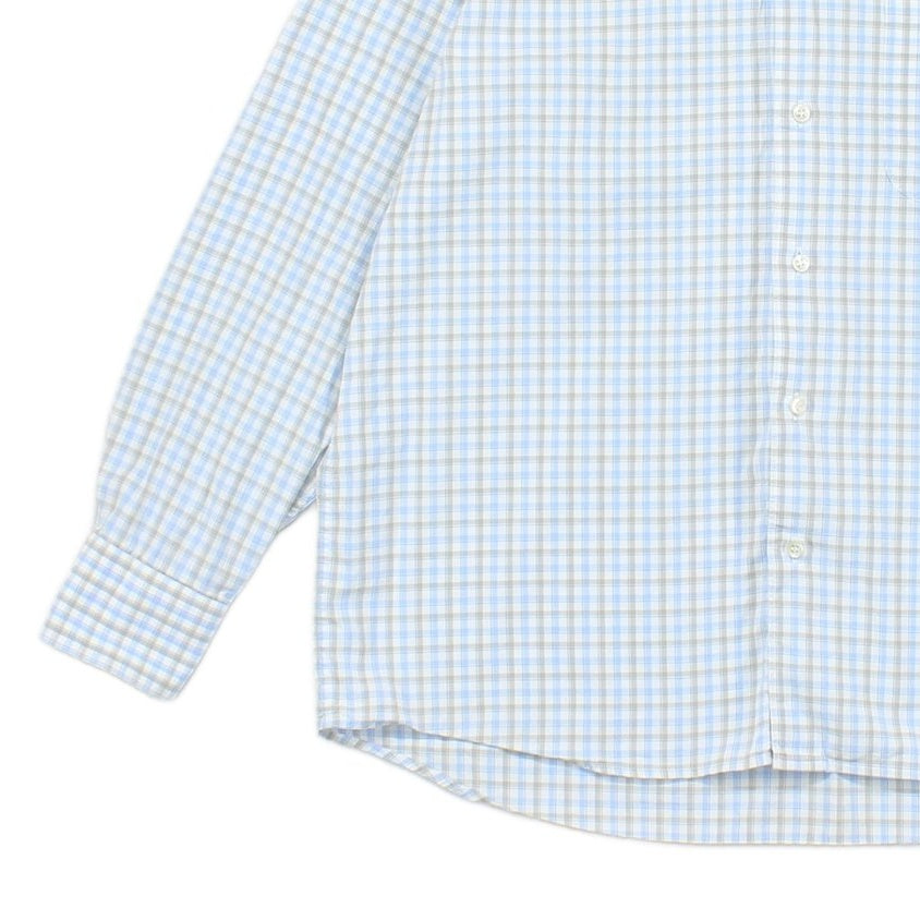 Mens Check Shirt Long Sleeve Button Up Cotton