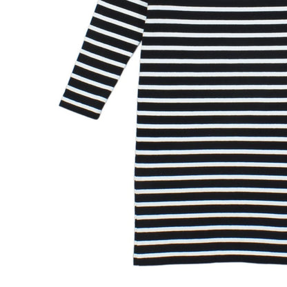 Womens T-Shirt Dress Striped Casual Boatneck Knit