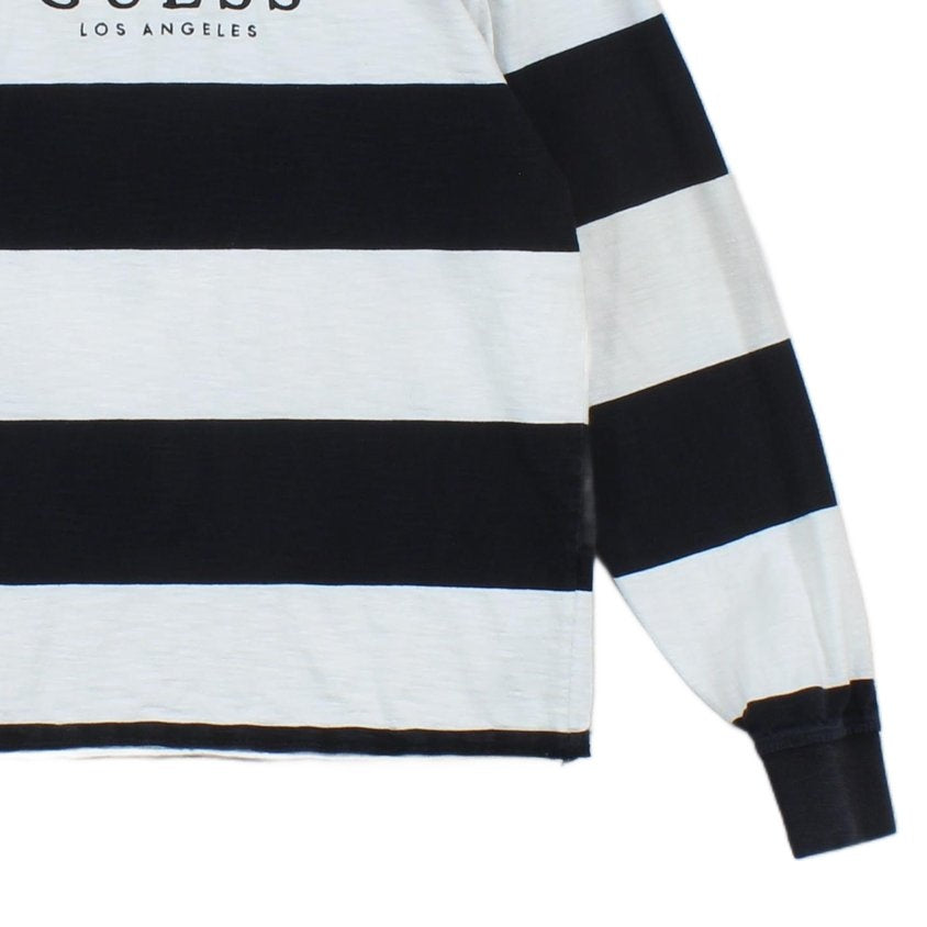 Mens Spell Out Sweatshirt Striped Crew Neck