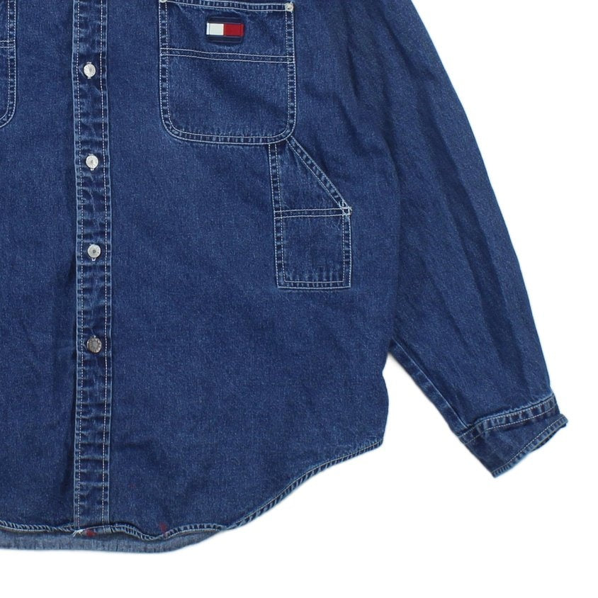 Mens Denim Shirt Long Sleeve Cotton