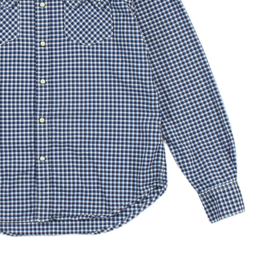 Mens Plaid Shirt Slim Fit Snap Check Long Sleeve