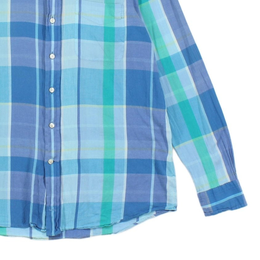 Mens Plaid Shirt Button Up Long Sleeve