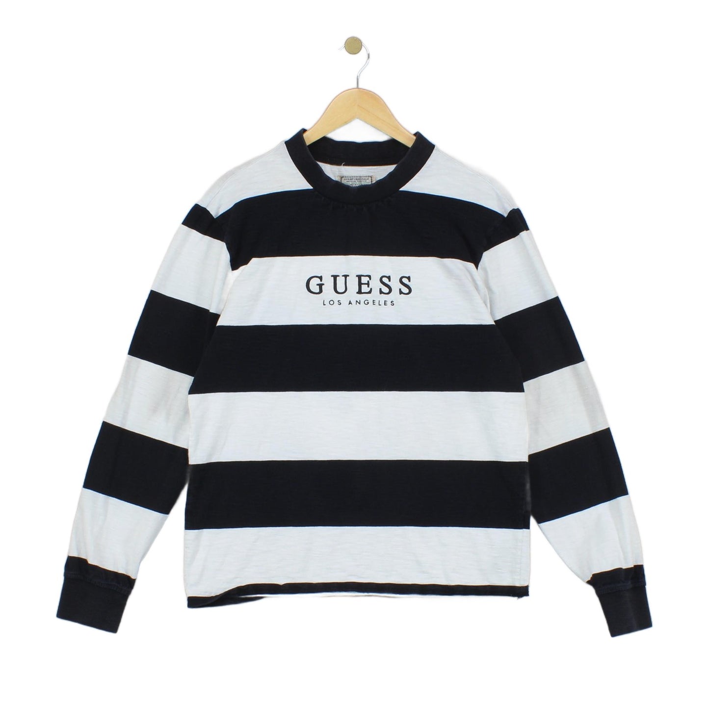 Mens Spell Out Sweatshirt Striped Crew Neck