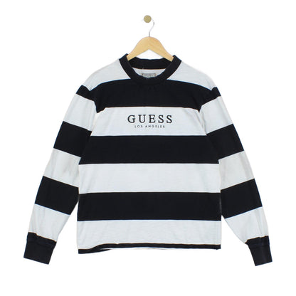Mens Spell Out Sweatshirt Striped Crew Neck