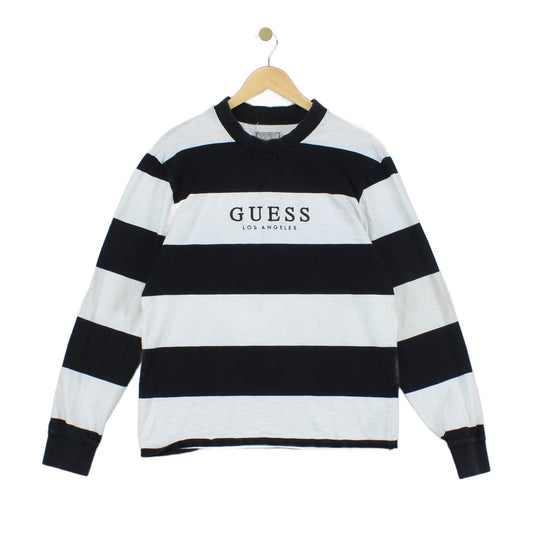 Mens Spell Out Sweatshirt Striped Crew Neck