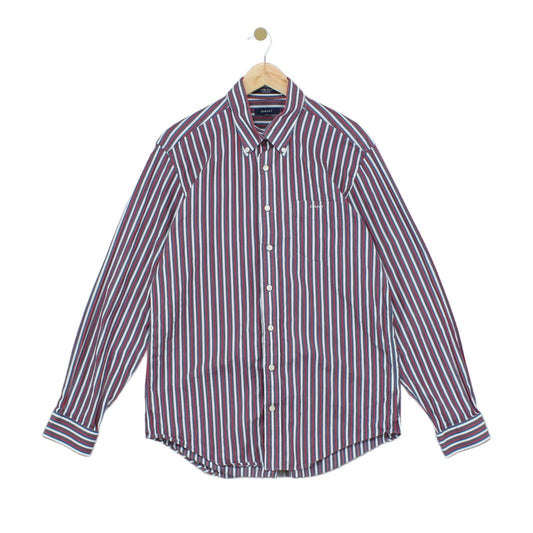Mens Striped Shirt Button Up Long Sleeve