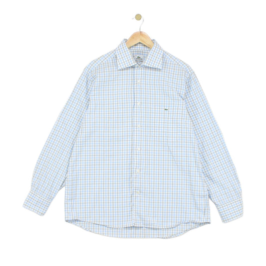 Mens Check Shirt Long Sleeve Button Up Cotton