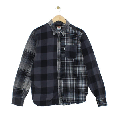 Mens Plaid Shirt Slim Fit Long Sleeve Button Up