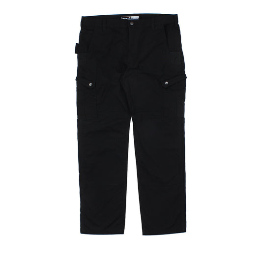 Mens Cargo Trousers Relaxed Straight Utility Workwear