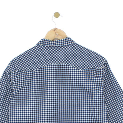 Mens Plaid Shirt Slim Fit Snap Check Long Sleeve
