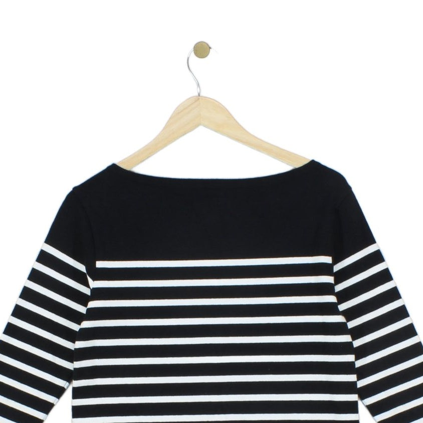 Womens T-Shirt Dress Striped Casual Boatneck Knit