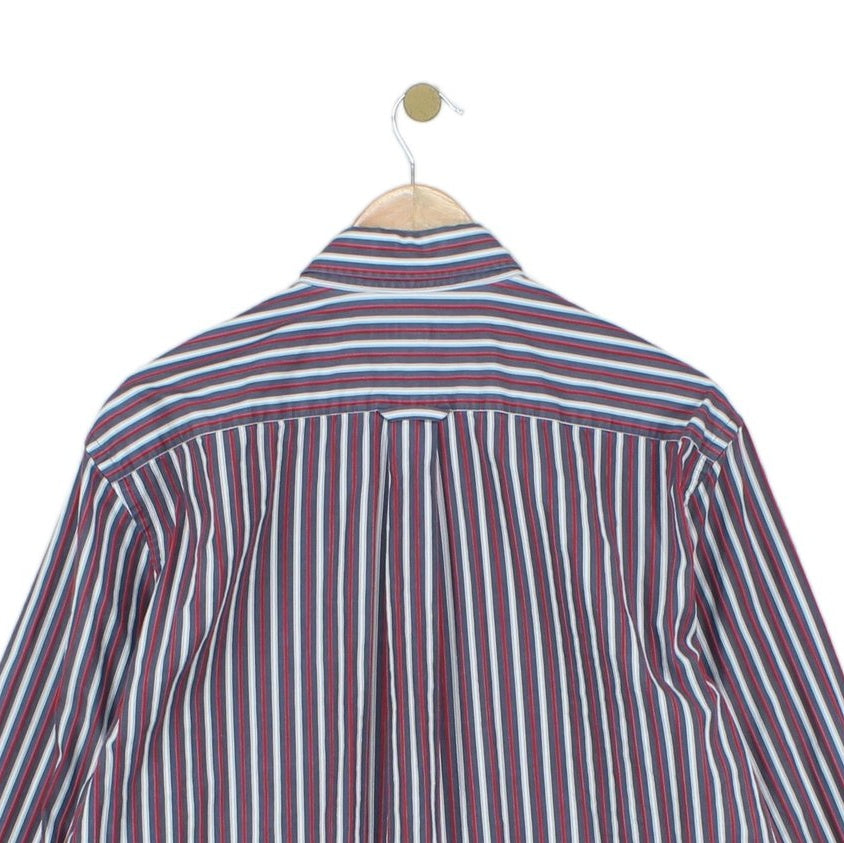 Mens Striped Shirt Button Up Long Sleeve