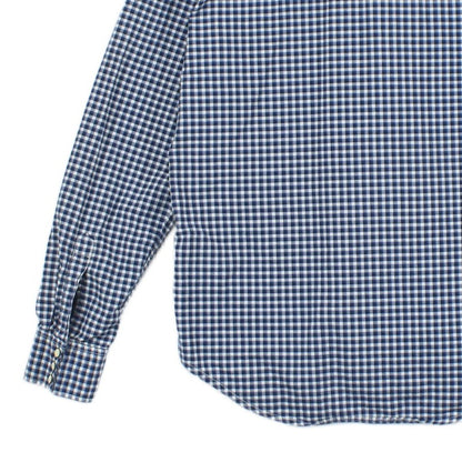 Mens Plaid Shirt Slim Fit Snap Check Long Sleeve