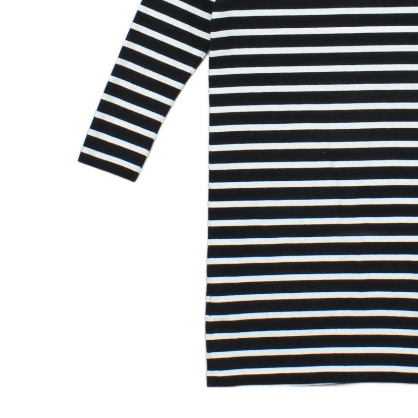 Womens T-Shirt Dress Striped Casual Boatneck Knit