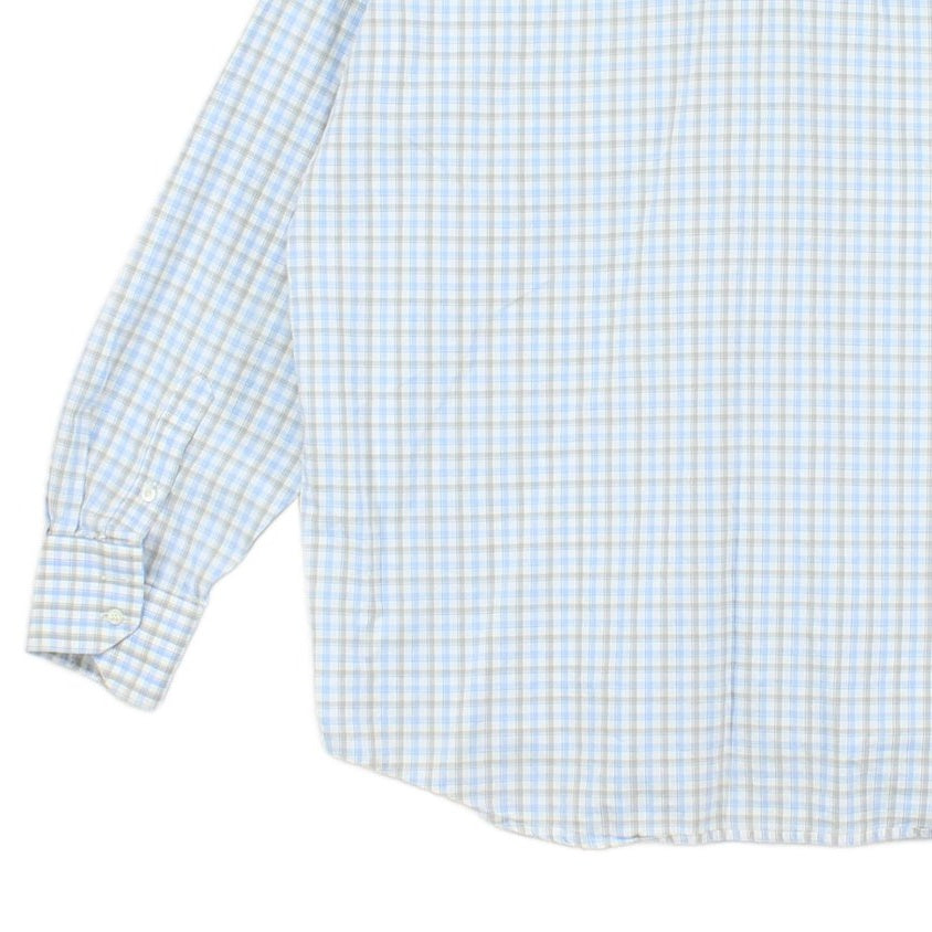 Mens Check Shirt Long Sleeve Button Up Cotton