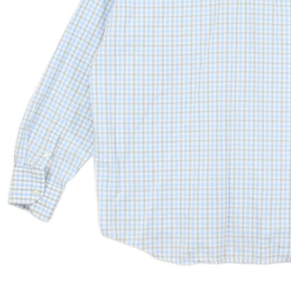 Mens Check Shirt Long Sleeve Button Up Cotton