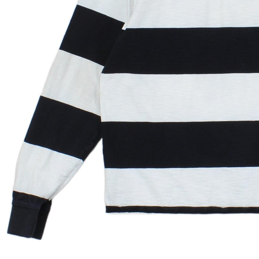 Mens Spell Out Sweatshirt Striped Crew Neck