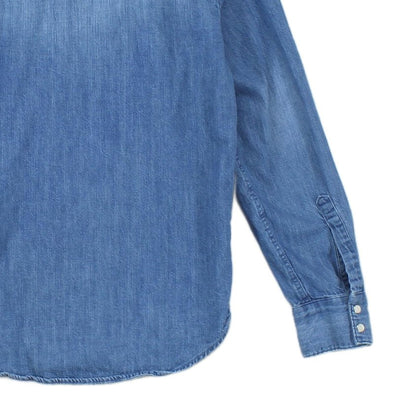 Mens Denim Shirt Slim Fit Western Long Sleeve