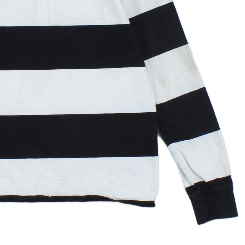 Mens Spell Out Sweatshirt Striped Crew Neck