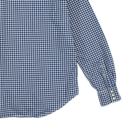 Mens Plaid Shirt Slim Fit Snap Check Long Sleeve