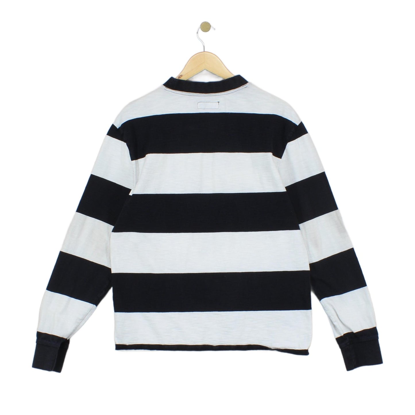 Mens Spell Out Sweatshirt Striped Crew Neck