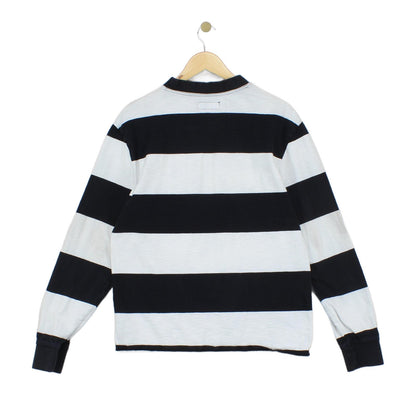 Mens Spell Out Sweatshirt Striped Crew Neck