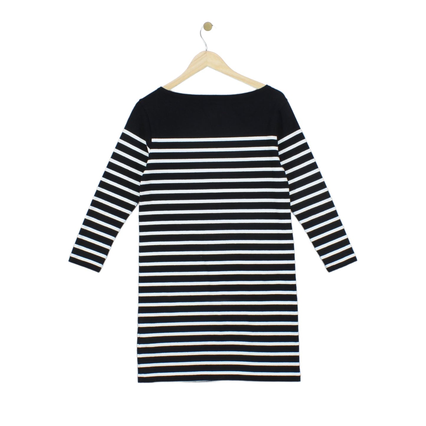 Womens T-Shirt Dress Striped Casual Boatneck Knit