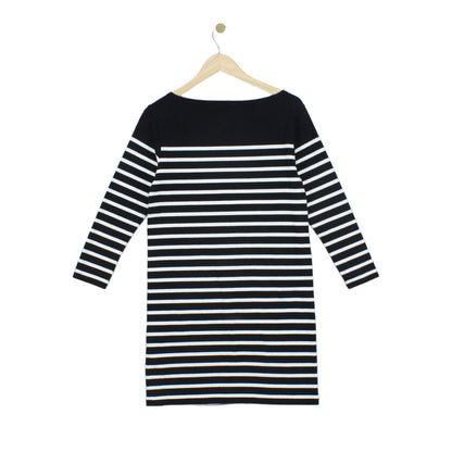 Womens T-Shirt Dress Striped Casual Boatneck Knit