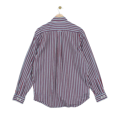 Mens Striped Shirt Button Up Long Sleeve