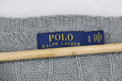 Mens Cable Knit Jumper Crew Neck Long Sleeve Cotton